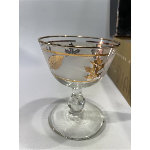 Vintage Libbey Gold Leaf Cocktail Glasses NIB Set of 6 - Picture 2 of 9